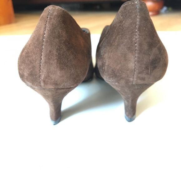 American Eagle brown suede size 6 1/2 small heel Mary Poppins style - Picture 4 of 5